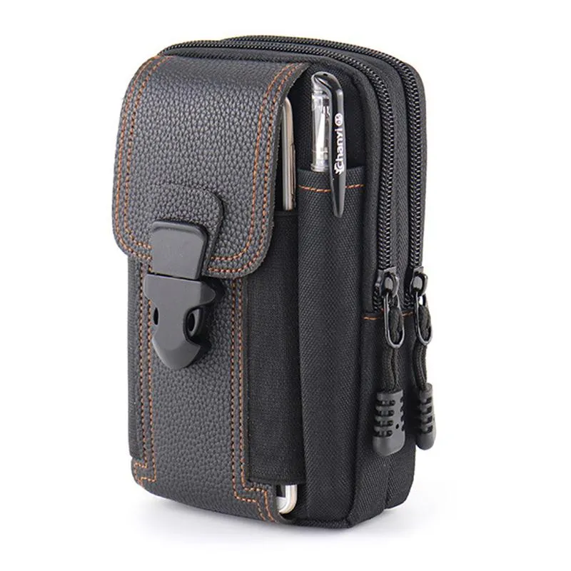 Men's Casual Outdoor Multifunction Buckle Hang Phone Holder Waist Bag