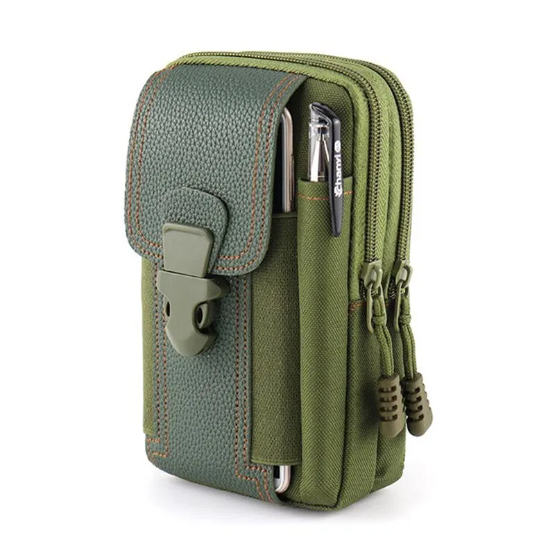 Men's Casual Outdoor Multifunction Buckle Hang Phone Holder Waist Bag