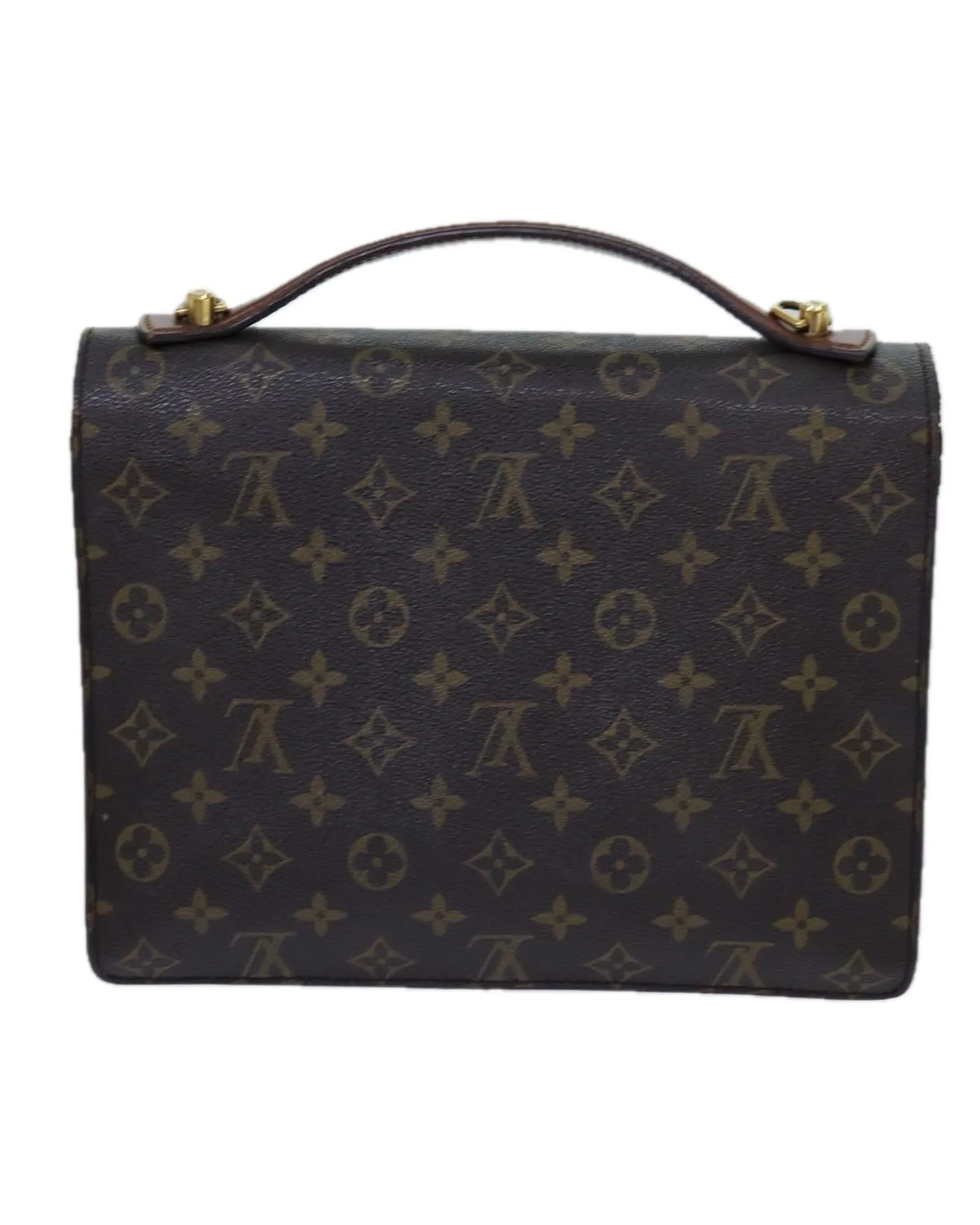 Monogram Canvas Hand Bag with Shoulder Strap and Accessories