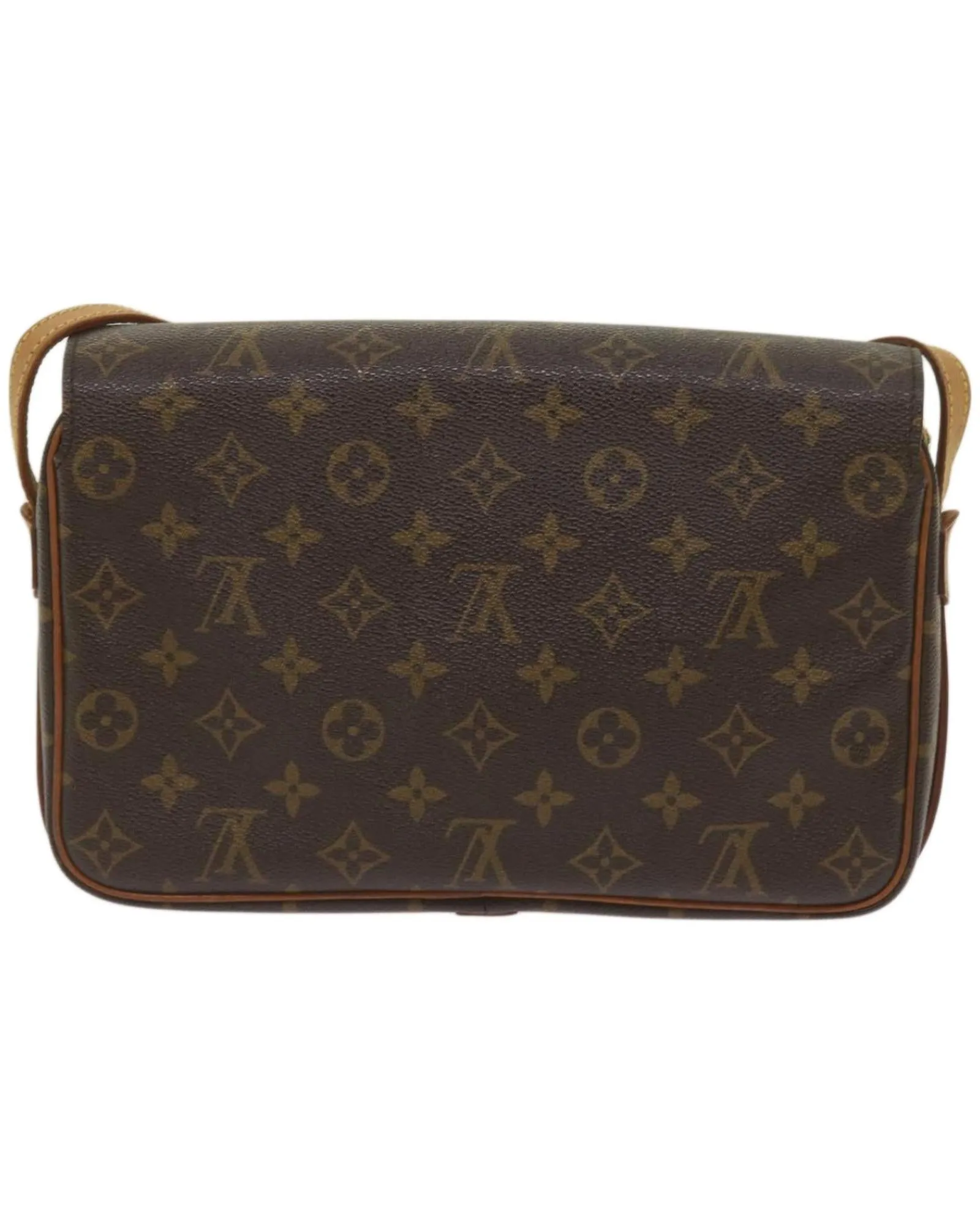 Monogram Shoulder Bag with Flap Closure and Chain Strap