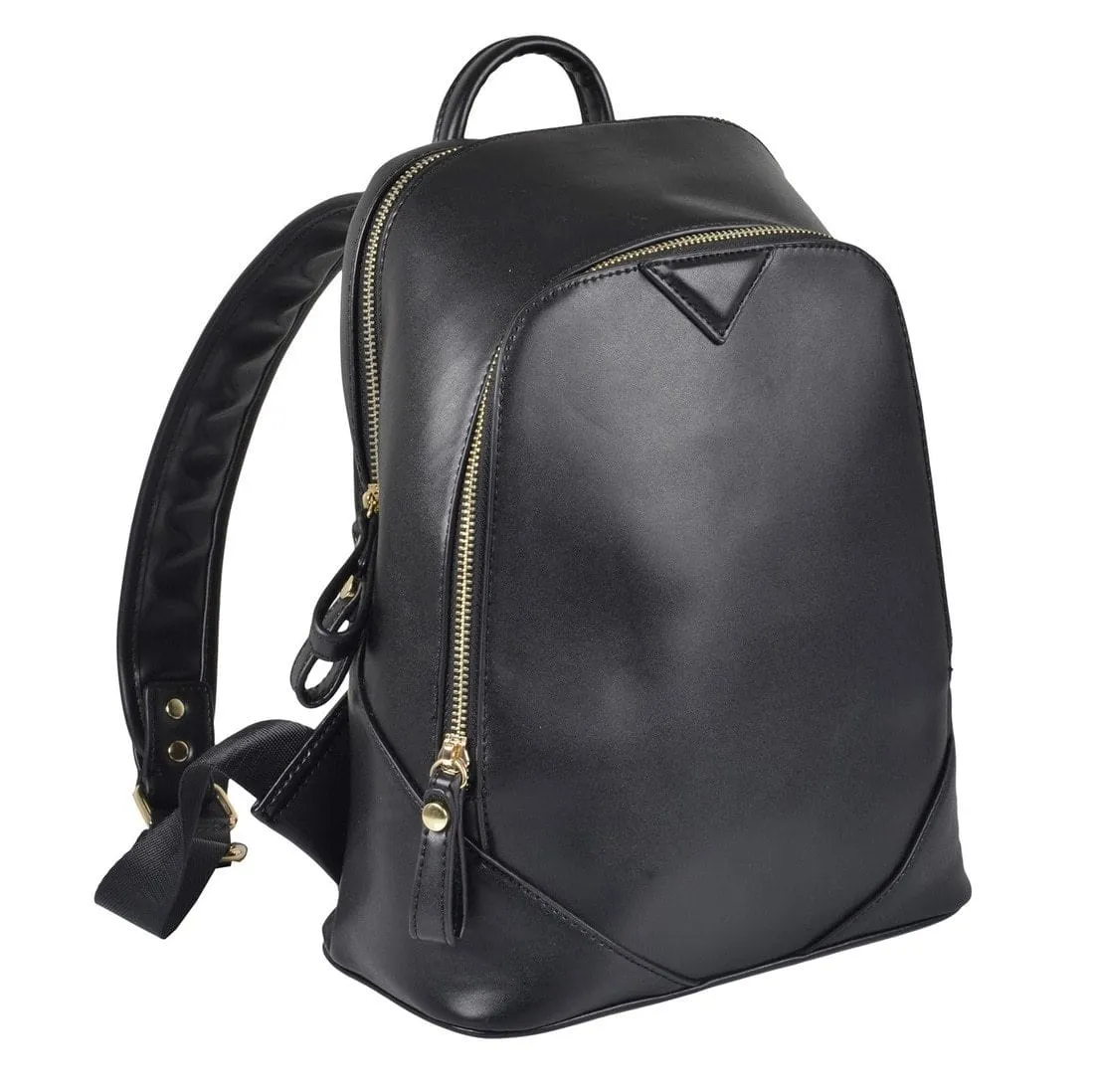 Montana Soft Black Faux Leather Fashion Backpack With Zip