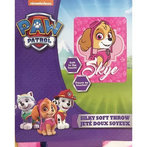 Paw Patrol Silky Soft Throw - Skye - Pink