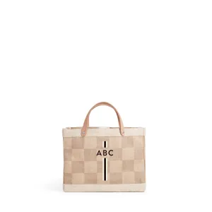 Petite Market Bag in Checker with Black Monogram