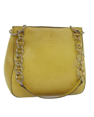 Prada Chain Bag Yellow Leather Shoulder Bag