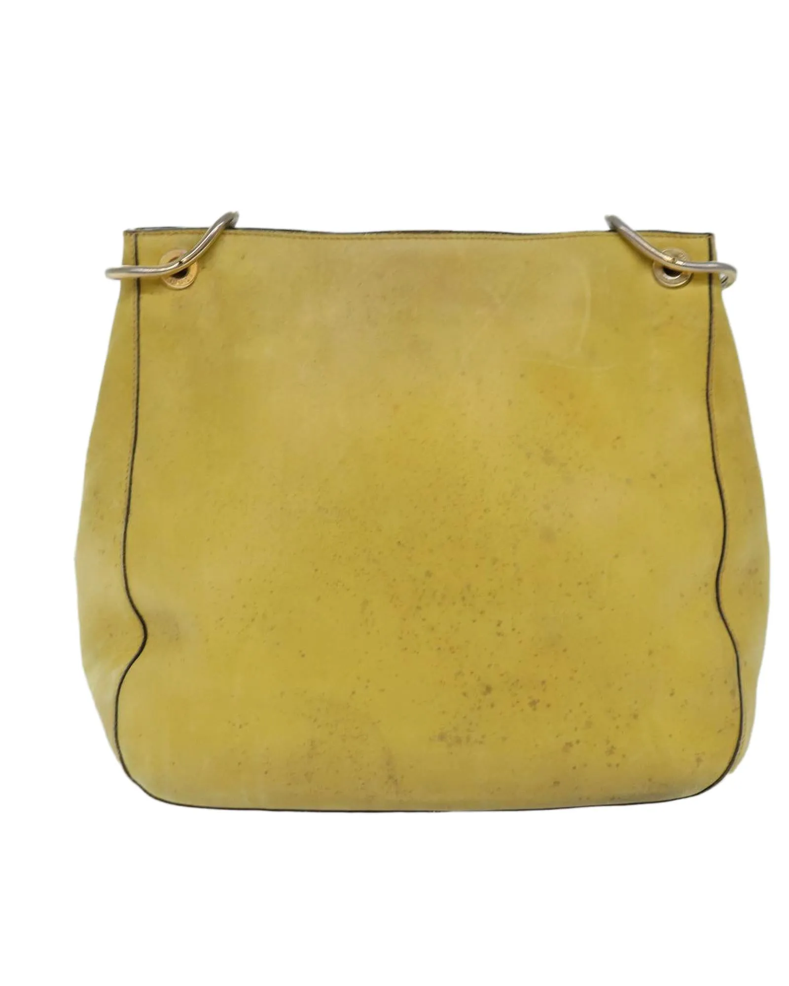 Prada Chain Bag Yellow Leather Shoulder Bag