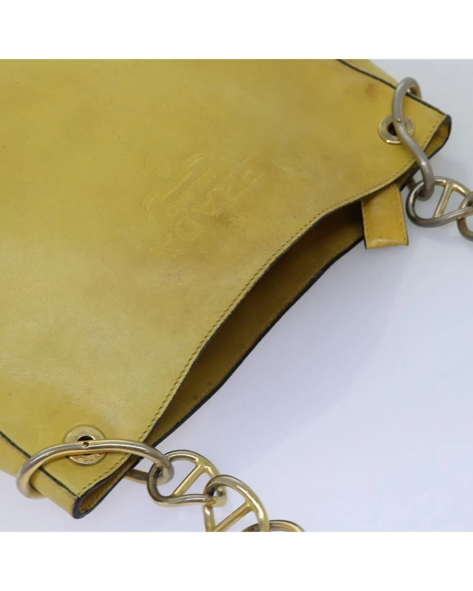 Prada Chain Bag Yellow Leather Shoulder Bag