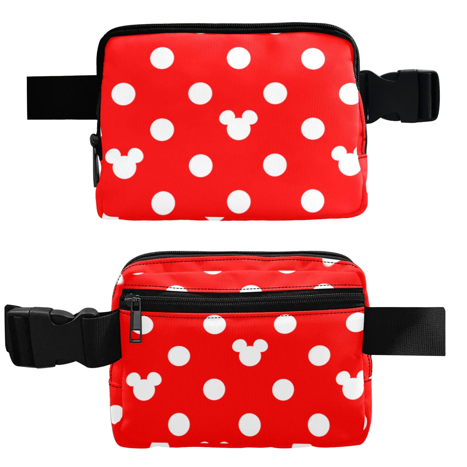 Red With White Mickey Polka Dots Belt Bag