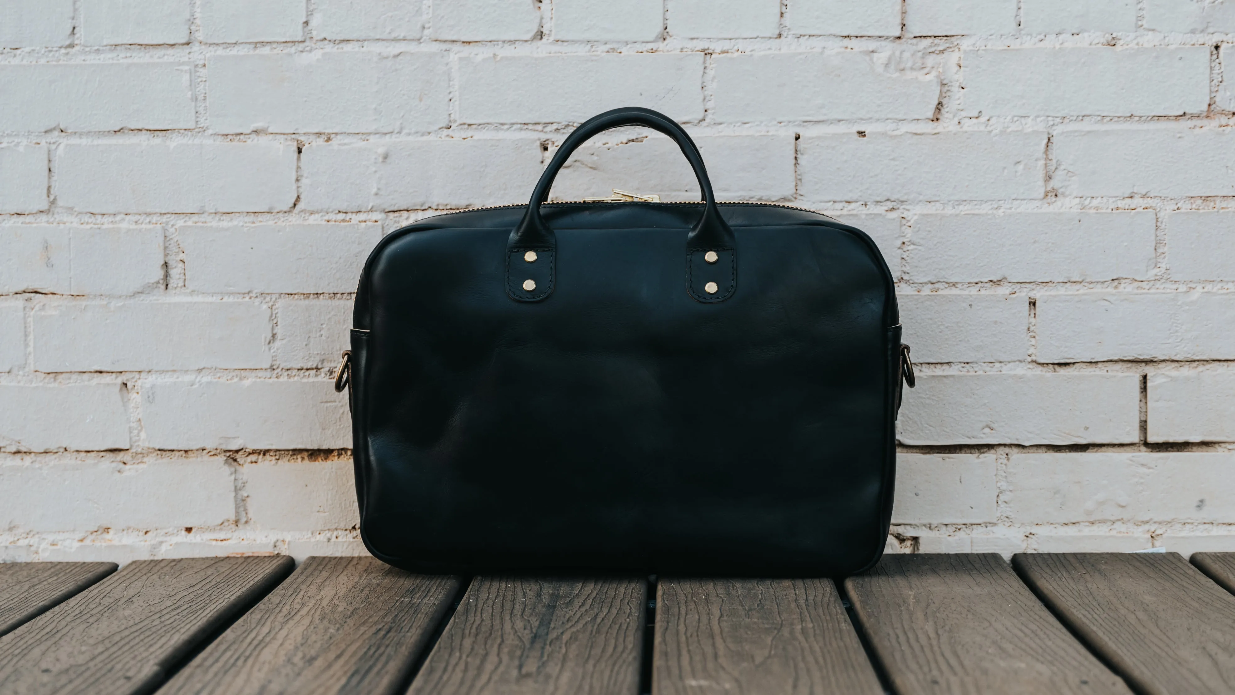 Slim Briefcase in Horween Black Chromexcel