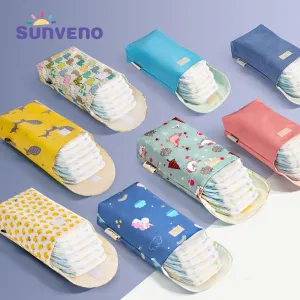 Sunveno Baby Diaper Bag Organizer Reusable Waterproof Fashion Prints Wet/Dry Cloth Bag Mummy Storage Bag Travel Nappy Bag