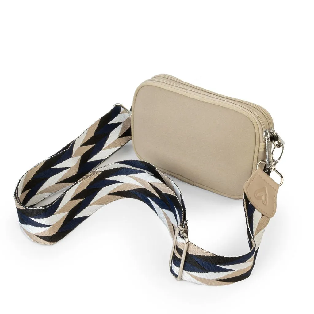 Tan Dual Zipper Belt/Crossbody Bag