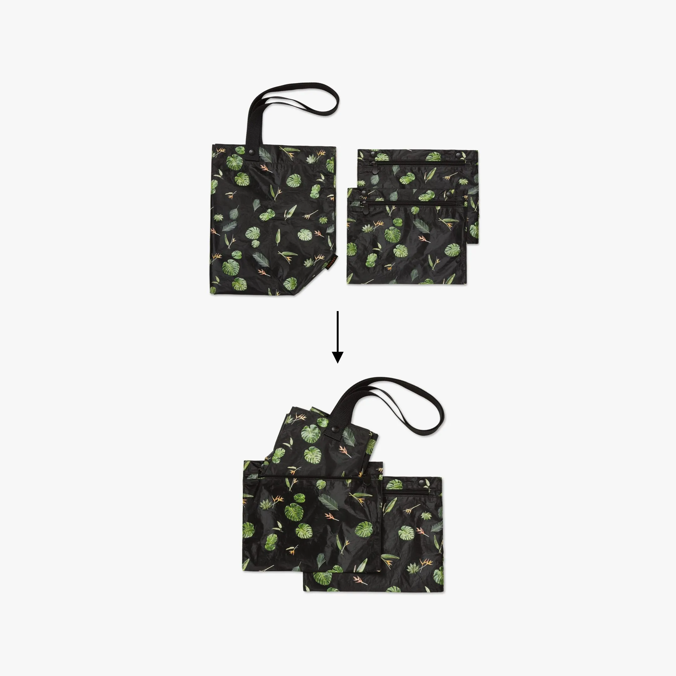 The Del Mar Packable Tote Large - Tyvek - Leaf Print