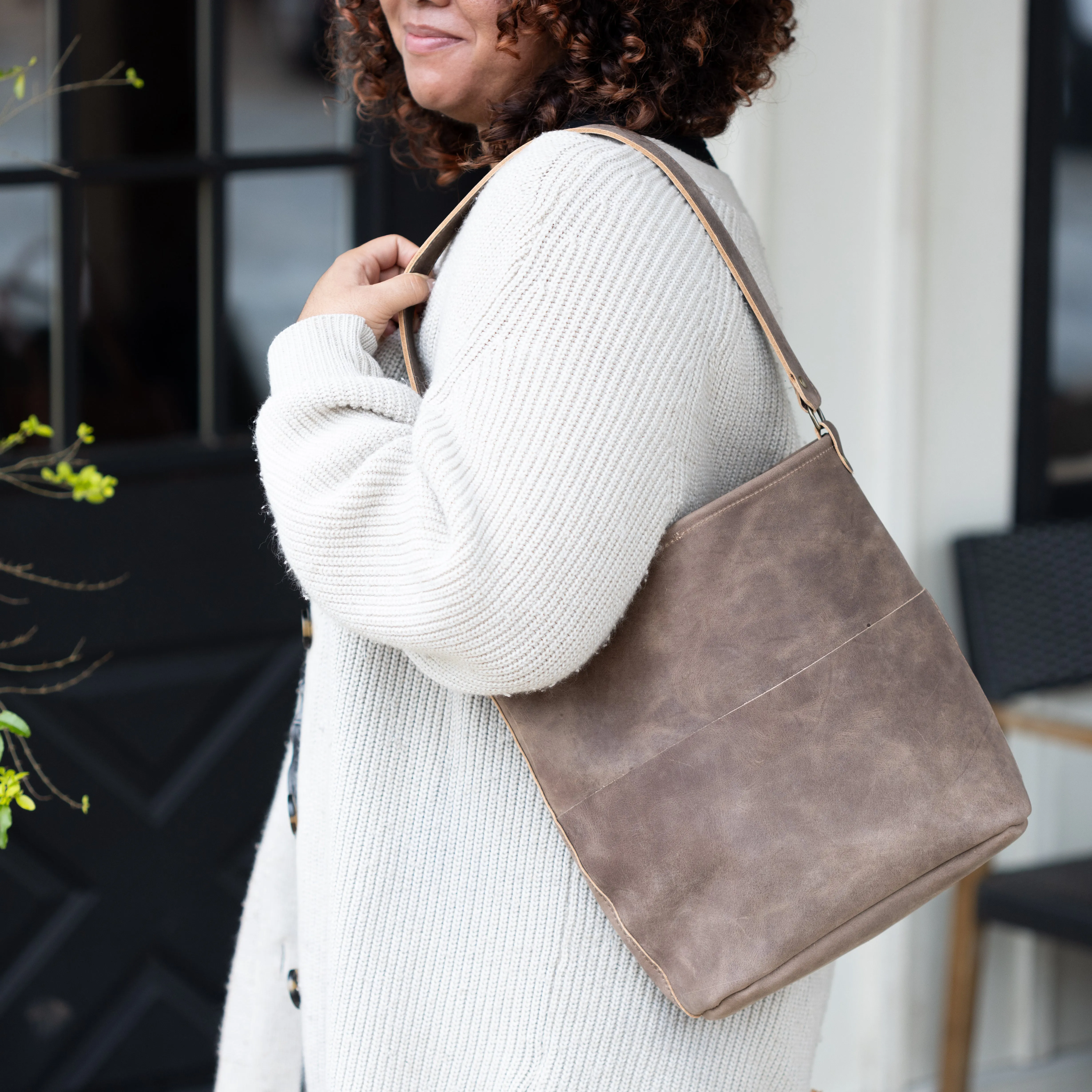 The Sophia Tote in Stone