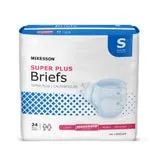 Unisex Adult Incontinence Brief McKesson Super Plus Small Disposable Moderate Absorbency -- CASE OF 96