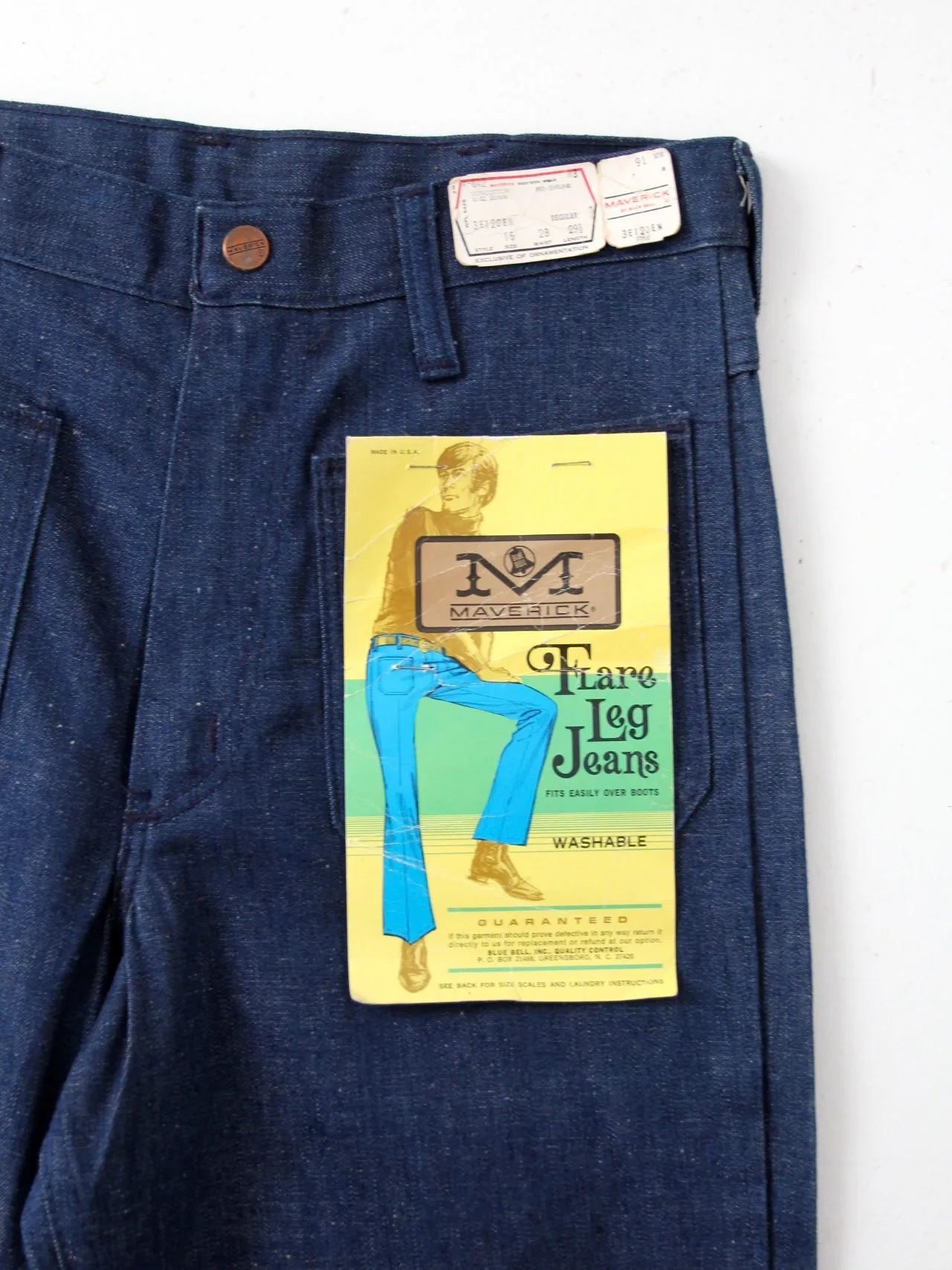 vintage 70s Blue Bell Maverick jeans NOS, 29 x 29.5