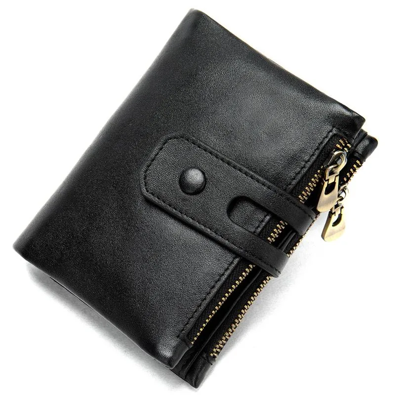 Vintage Durable Double Zipper Fashion Practical Casual Wallet