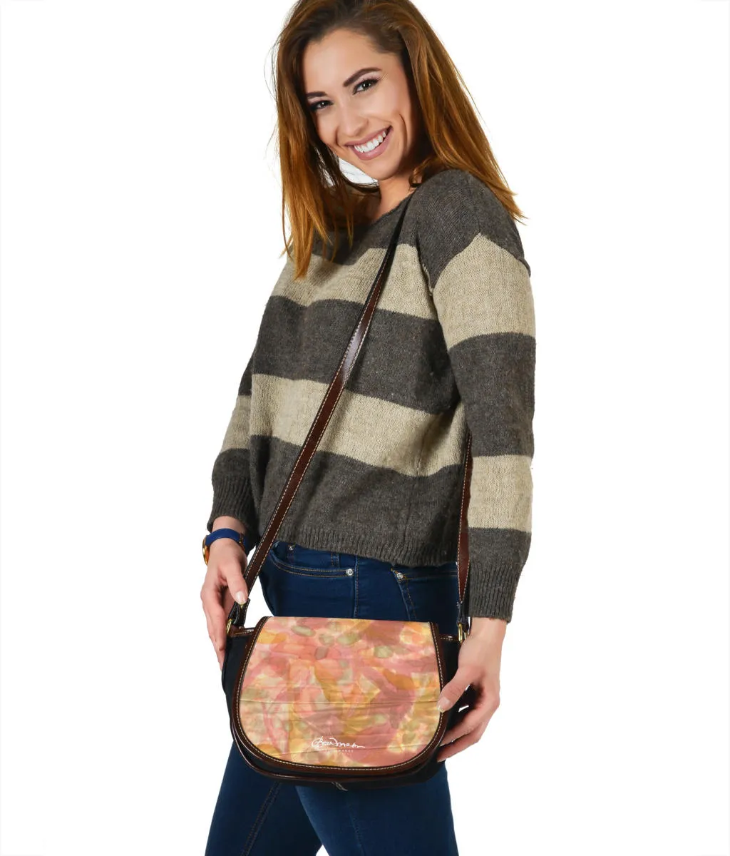 Watercolor Smudge Saddle Shoulder Bag