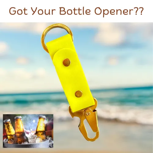 Waterproof Biothane Clip-on Keychain w/Bottle Opener! Perfect Father's Day Gift   Summer Fun at the Beach, Cookouts, Camping, Game Day   Tailgating